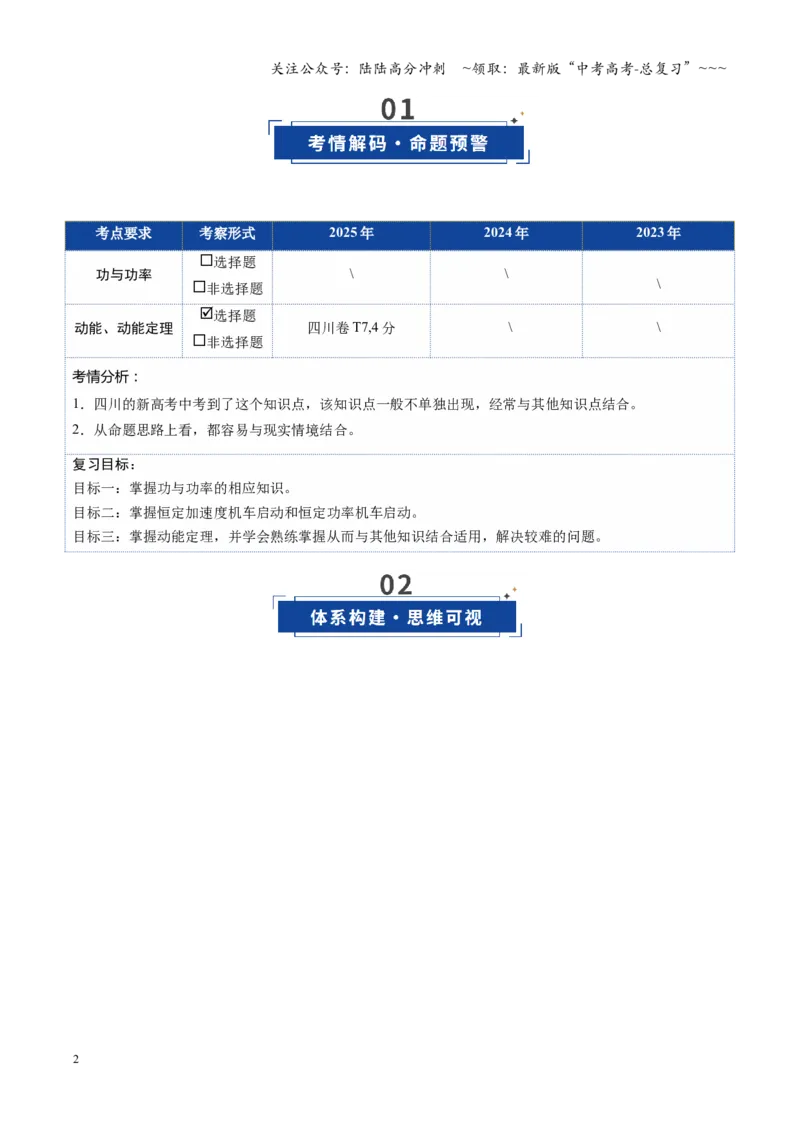 《第18讲功与功率动能定理及应用（复习讲义）（四川专用）（学生版）_04-物理-高考总复习_一轮复习_2026年-物理高考一轮复习_2026年高考物理一轮课件+讲义+练习（四川专用）-G335》第2页预览