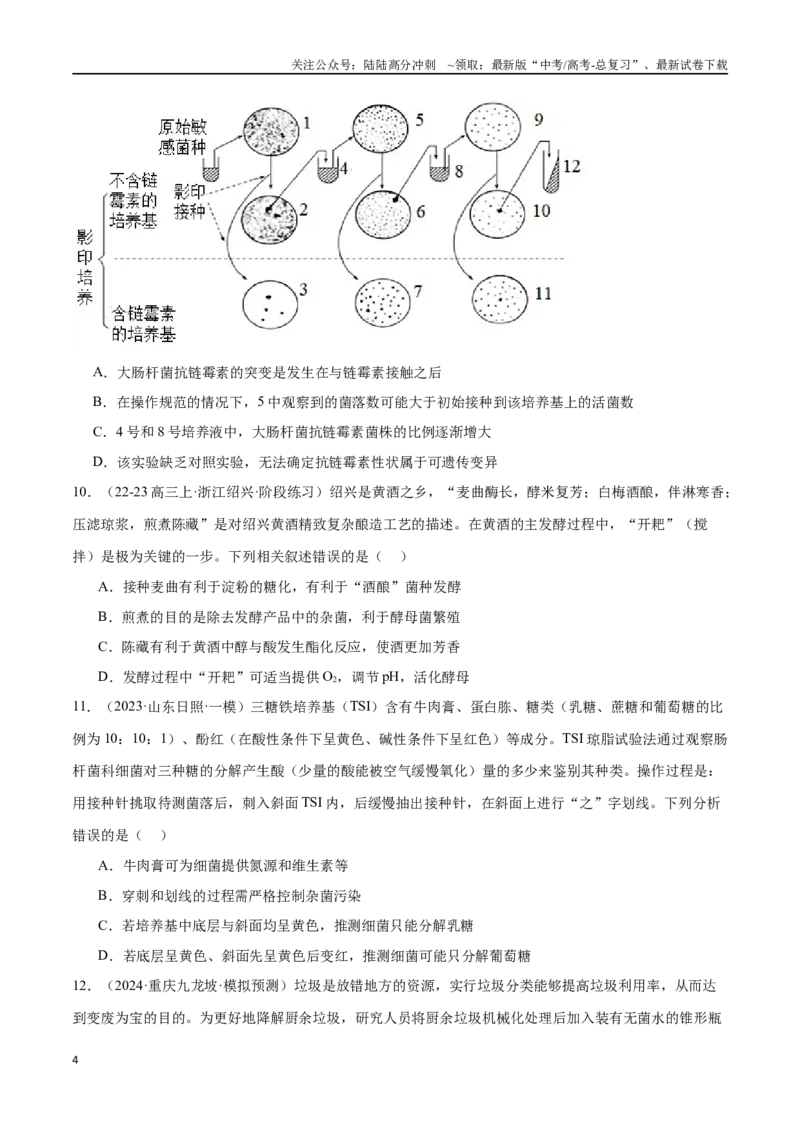 《专题12发酵工程（原卷版）_06-生物-高考总复习_专项复习_2024年_2024年高考生物重难压轴题型考前终极押题_资料》第4页预览