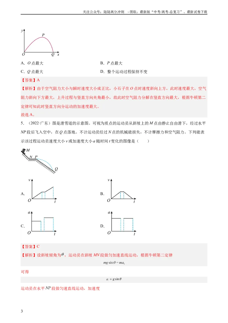 《专题12抛体运动（一）（教师版）（全国通用）_04-物理-高考总复习_专项复习_2024年_十年（2014-2023）高考物理真题分项汇编（全国通用）》第3页预览