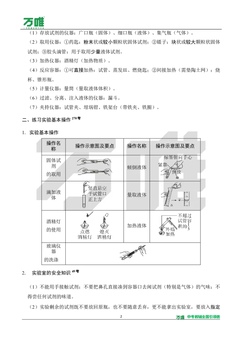 《教材核心知识速记册_2027版初中《万唯教材同步情境教学课件》（全科）7-9年级_2027版初中《万唯教材同步情境教学课件》化学（9年级全一册）_3.教材核心知识速记（word）》第2页预览