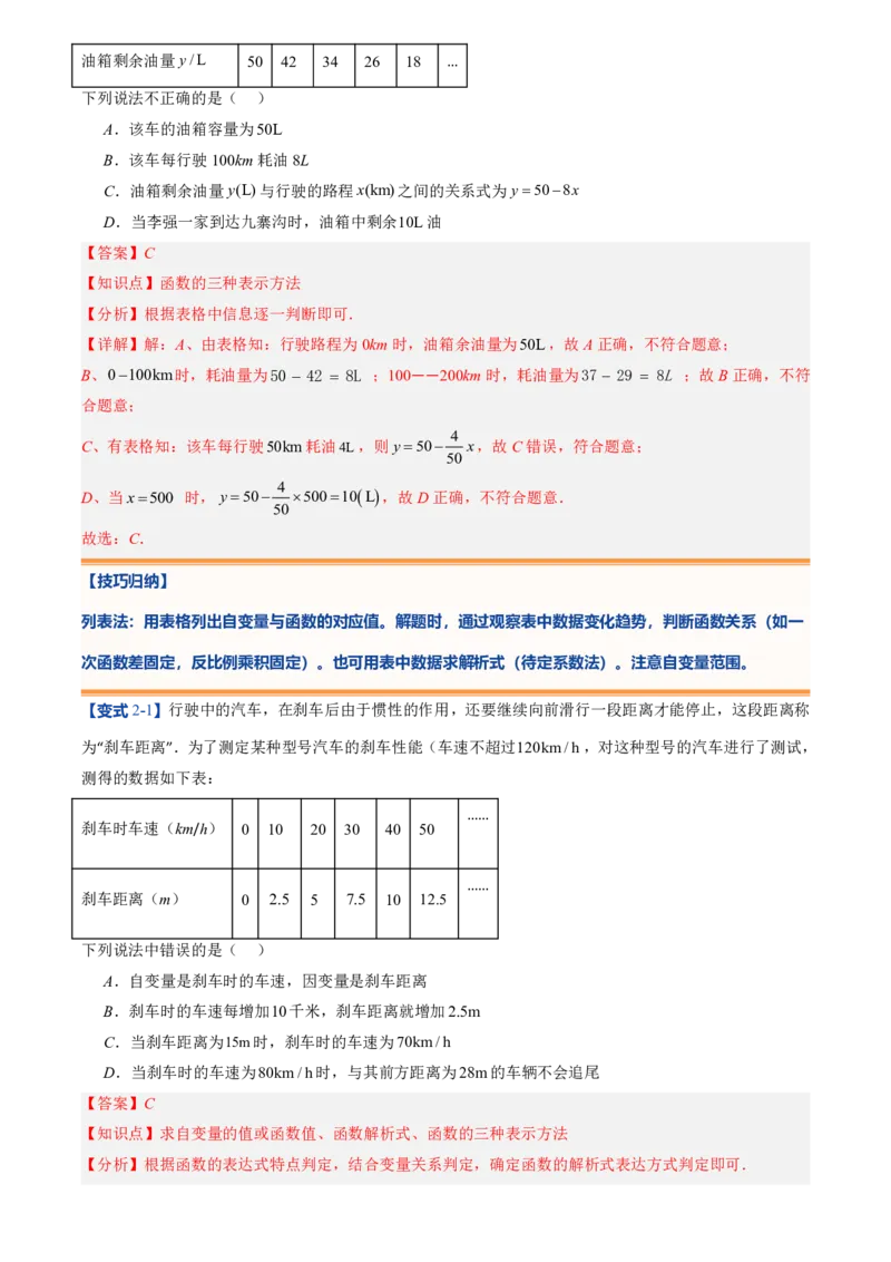 《北师2026版初中《暑假预习讲义》第12讲函数(8类重点题型+过关检测)(解析版)_26秋初中教辅资料_26秋初中《暑假预习》_（数学）2026版初中《暑假衔接讲义》新8年级上册（北师）》第8页预览