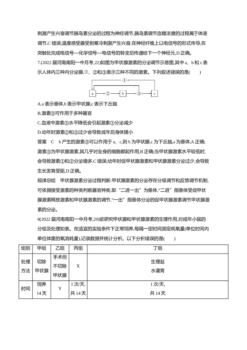 《1_5专题十八　体液调节及与神经调节的关系(1)_2023版教学资源包_2023版新高考版选考总复习生物5·3A版_18_专题十八体液调节及与神经调节的关系_6_专题检测》第4页预览