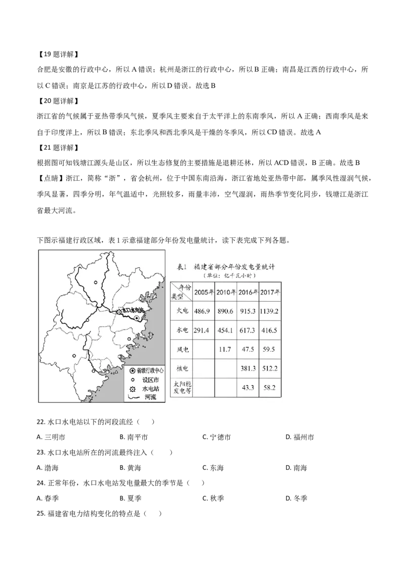 《精品解析：福建省2019年中考地理试题（解析版）_历年中考真题2013-2025_初中地理历年中考真题（2015-2025）_2019年全国中考地理_2019年中考真题精品解析地理（福建卷）精编word版》第10页预览
