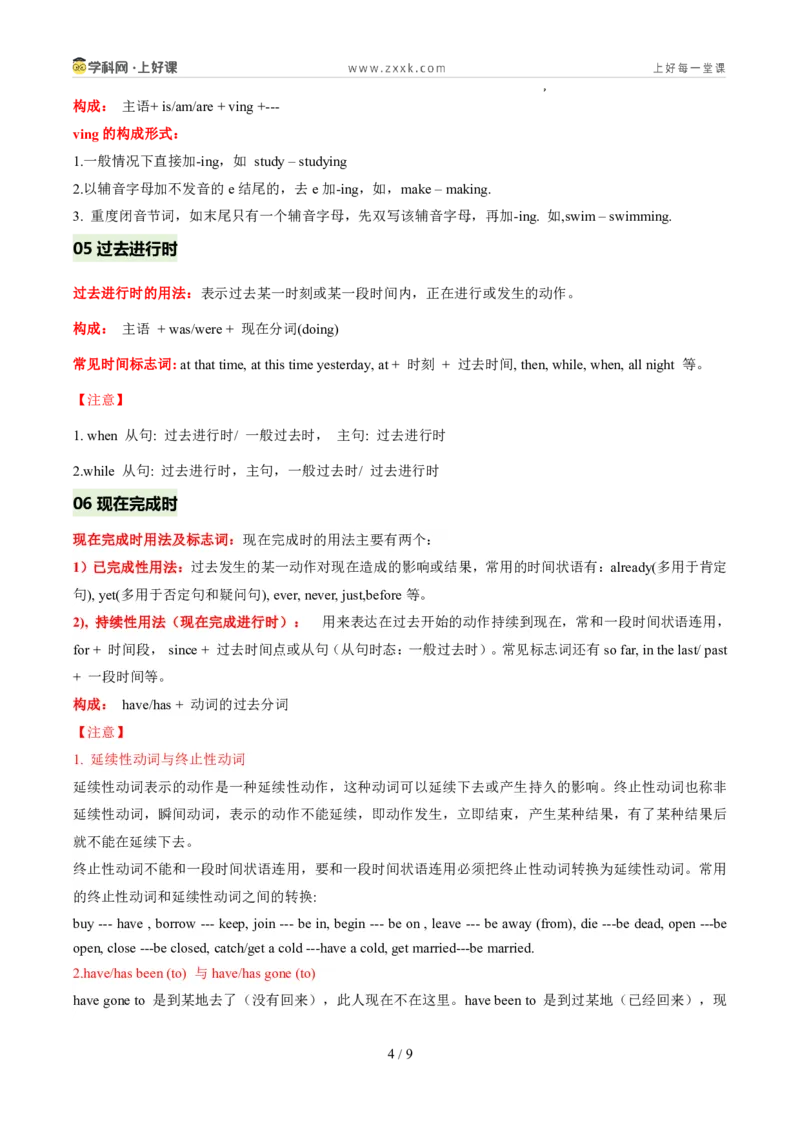 《鲁教542026版《暑假复习讲义》专题01时态与语态（暑假复习讲义）（原卷版）_26秋初中教辅资料_26秋初中《暑假预习》_（英语）2026版初中《暑假衔接讲义》新9年级上册（鲁教54）》第4页预览