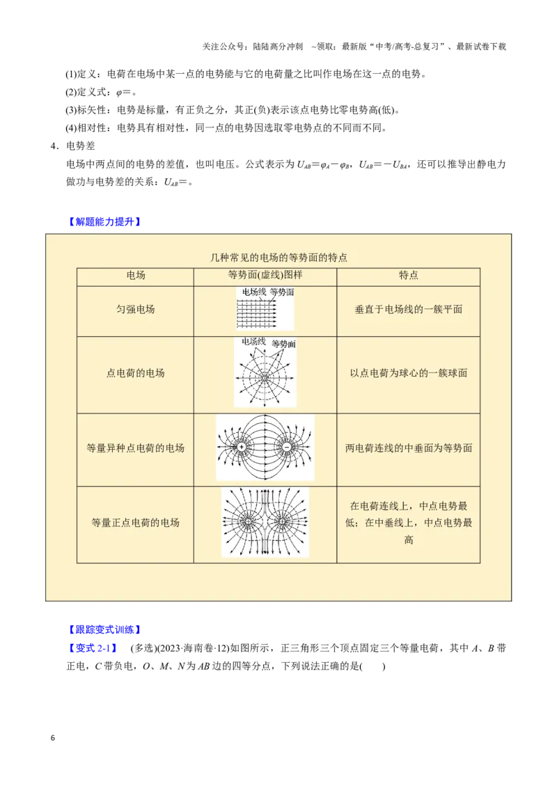 《第17讲静电场（四大题型）（举一反三）（教师版）_04-物理-高考总复习_专项复习_2025年_2025年高考物理举一反三系列（新高考通用）_资料》第6页预览