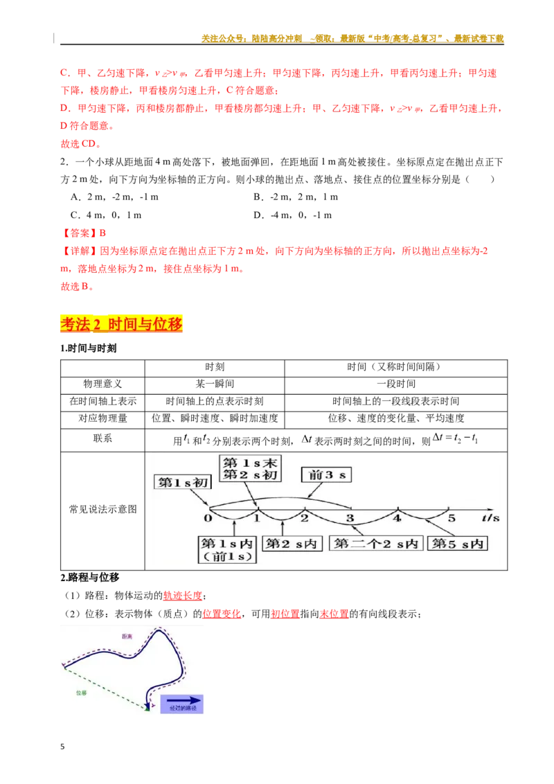 《考点01运动的描述（核心考点精讲精练）-备战2024年高考物理一轮复习考点帮（新高考专用）（解析版）_04-物理-高考总复习_一轮复习_2024年_2024年高考物理一轮复习考点帮（新高考专用）》第5页预览