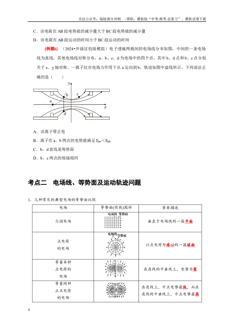 《第17讲　电场能的性质（学生版）_04-物理-高考总复习_专项复习_2025年_2025高考物理考点精讲精练知识讲义专项训练_资料》第4页预览