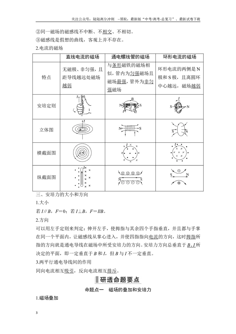 《第1讲磁场及其对电流的作用_04-物理-高考总复习_一轮复习_2025年_2025年大一轮复习讲义人教版物理_资料_1-资料_一轮复习物理教师版题库》第3页预览