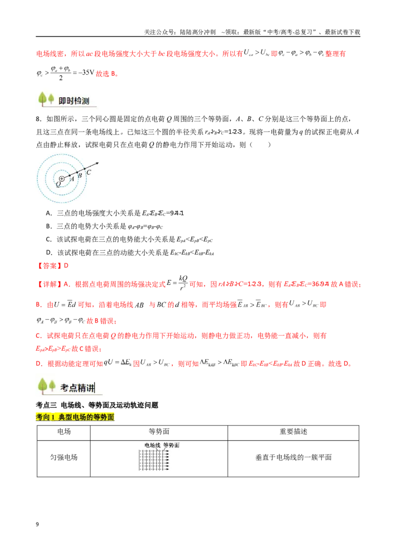 《考点33静电能的性质（核心考点精讲精练）（教师版）_04-物理-高考总复习_一轮复习_2025年_2025年高考物理一轮复习考点精讲精练（新高考通用）》第9页预览