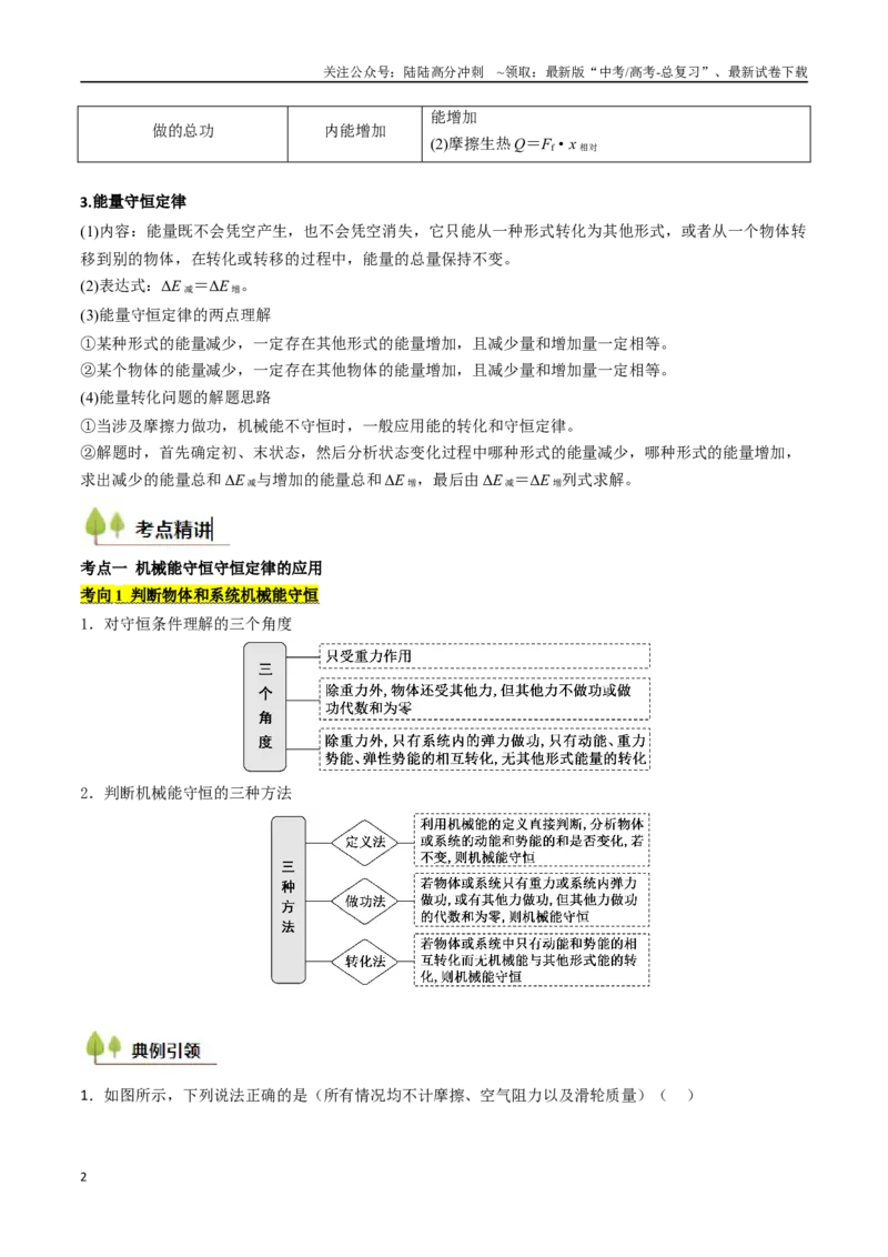 《考点24机械能守恒定律功能关系和能量守恒定律 （核心考点精讲精练）（学生版）_04-物理-高考总复习_一轮复习_2025年_2025年高考物理一轮复习考点精讲精练（新高考通用）》第2页预览