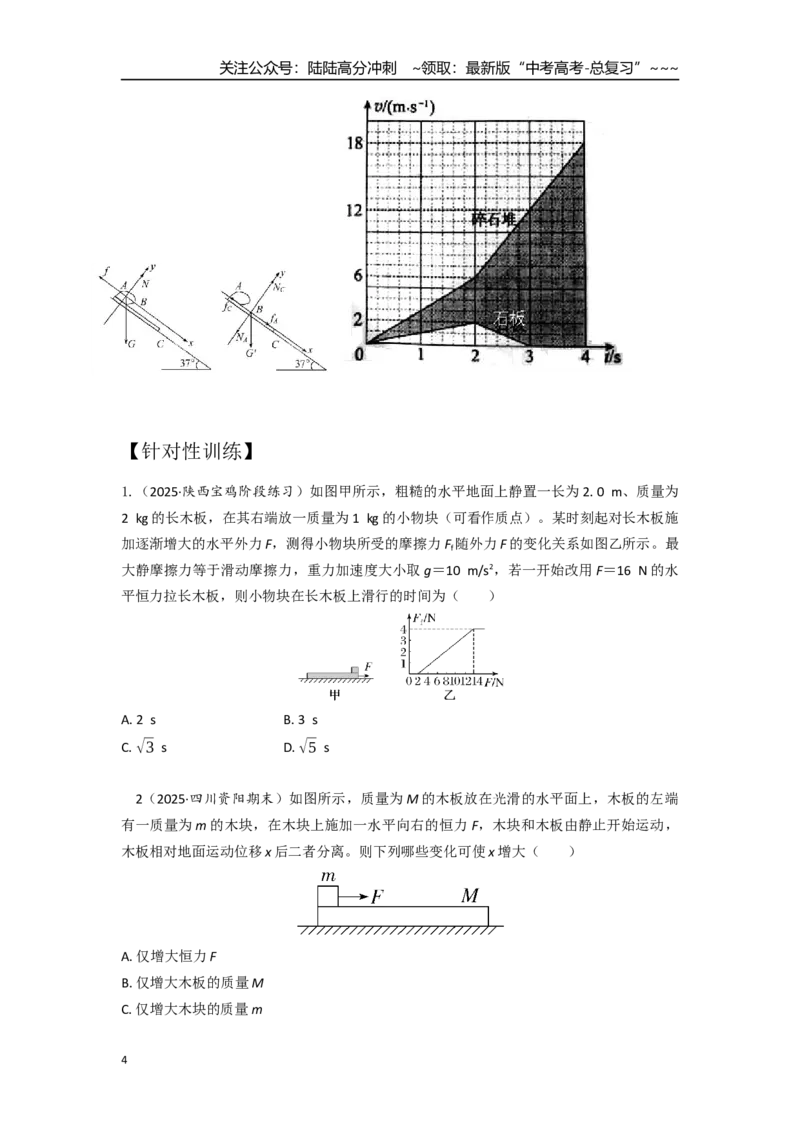 《考点20动力学滑块滑板模型（学生版）_04-物理-高考总复习_一轮复习_2026年-物理高考一轮复习_2026年高考物理一轮复习重点考点解读与针对性精讲练-G449_资料_2026版》第4页预览