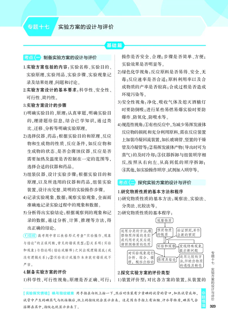 《1_4.PDF教参电子书——知识讲解册_2024版教学资源包_2024版.新高考版化学.5·3A版_17_专题十七实验方案的设计与评价_6_专题电子书》第1页预览