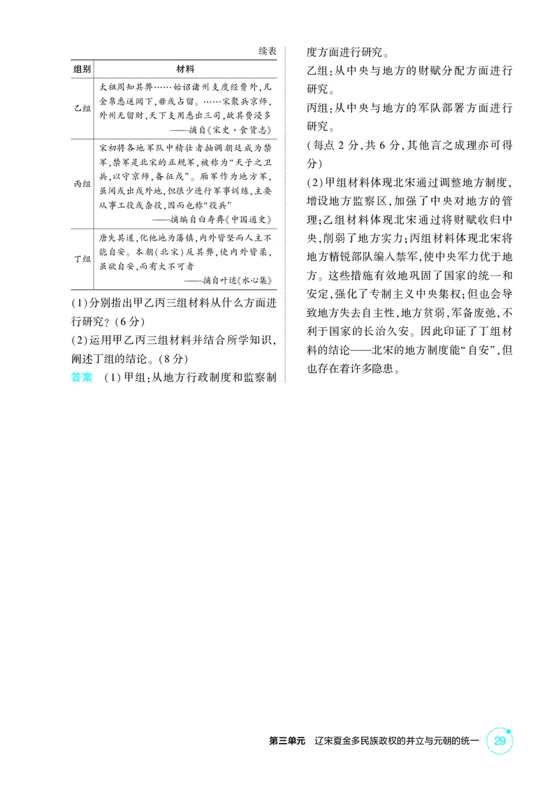 《1_03-第三单元　辽宋夏金多民族政权的并立与元朝的统一_2026版教学资源包_202653高考总复习A版_广东版_2026版.广东版.选考总复习.历史.5·3A版_二、教师用书PDF_必修中外历史纲要（上）》第4页预览