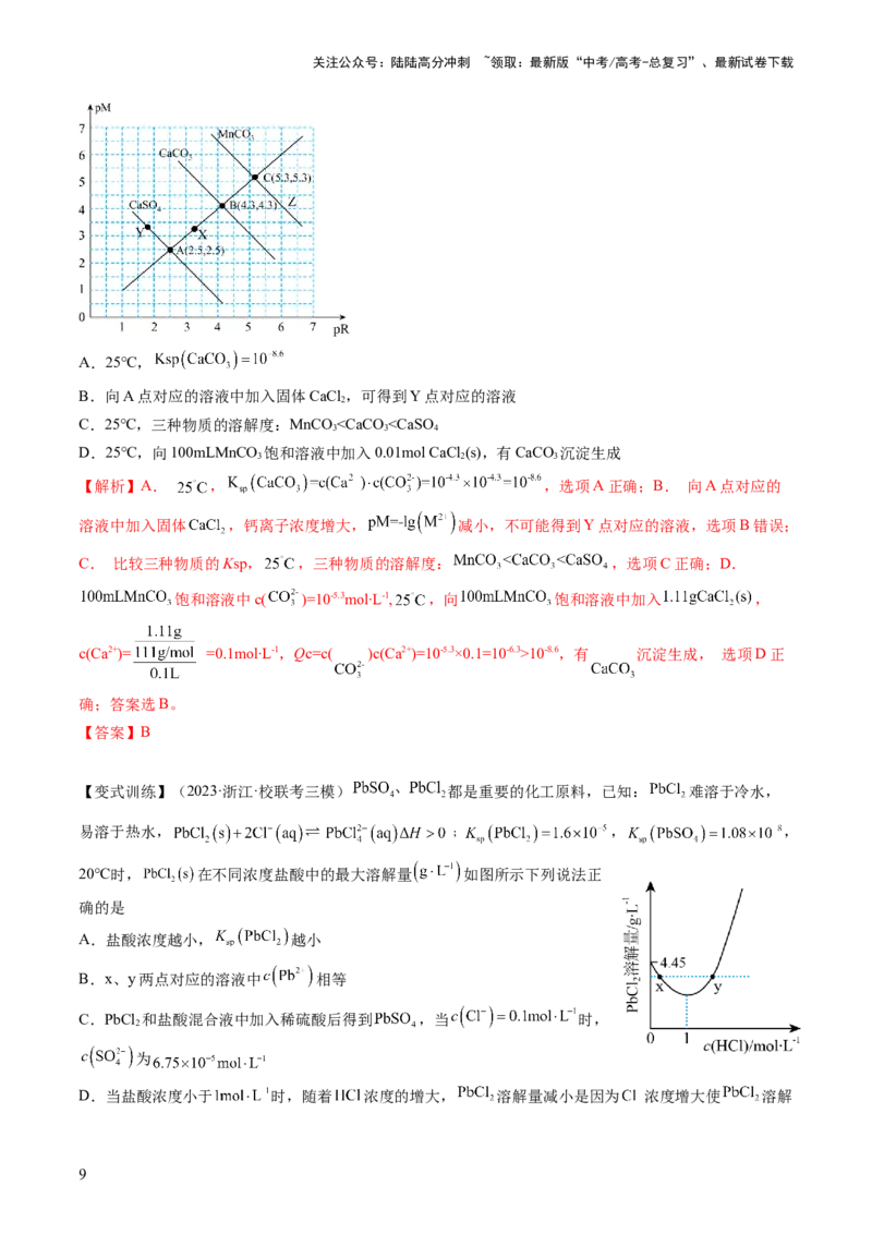 《第31讲难溶电解质的溶解平衡与应用（讲义）（解析版）_05-化学-高考总复习_一轮复习_2024年_2024年高考化学一轮复习讲练测(课件+讲义+练习)（新高考）_讲义+练习》第9页预览