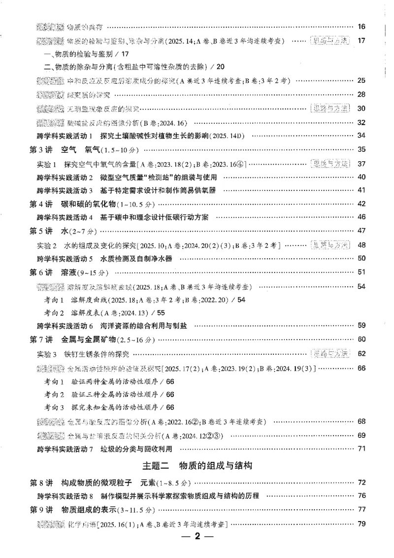 《1分层精讲本A4_2026版《万维中考试题研究》多省合集_2026版《万唯中考-试题研究》重庆语数英物化道历_2026万唯中考试题研究重庆化学》第2页预览