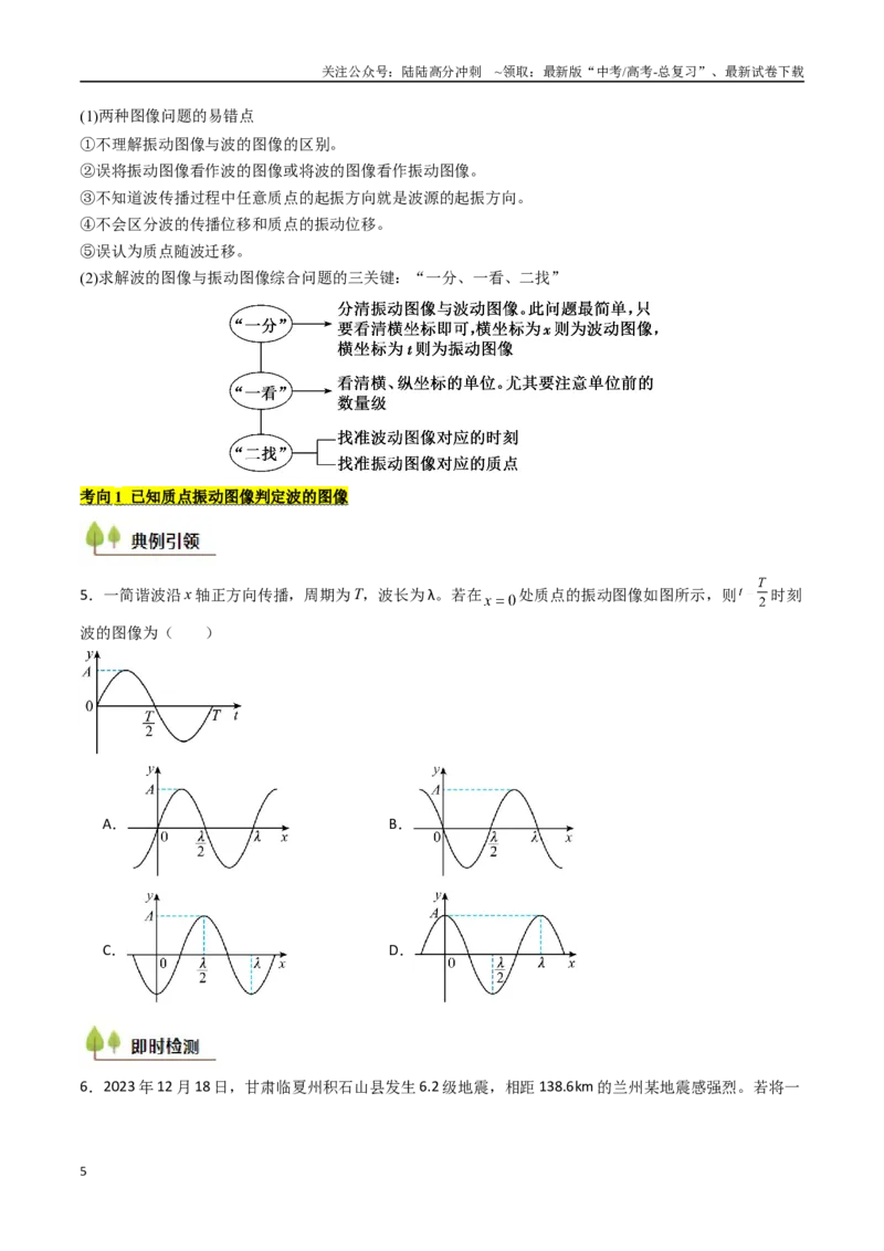 《考点30机械波（核心考点精讲精练）（学生版）_04-物理-高考总复习_一轮复习_2025年_2025年高考物理一轮复习考点精讲精练（新高考通用）》第5页预览