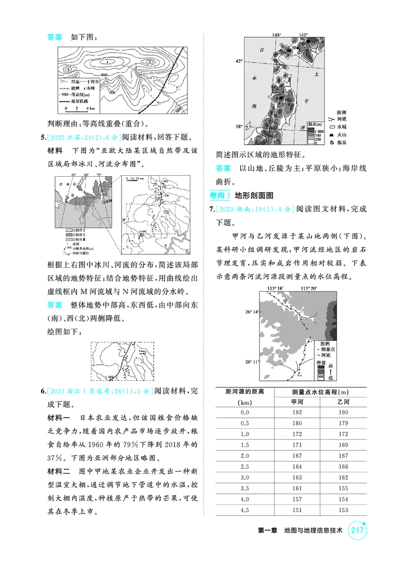 《1_01第一章_2026版教学资源包_202653高考总复习A版_广东版_2026版.广东版.选考总复习.地理.5·3A版_第一章地图与地理信息技术_1_精练册PDF》第5页预览