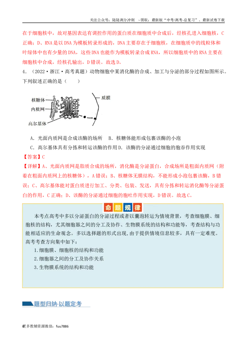 《第02讲细胞的基本结构、功能与物质进出细胞的方式（讲义）解析版_06-生物-高考总复习_二轮复习_2024年_2024年高考生物二轮复习讲练测（新教材新高考）_配套讲义》第6页预览