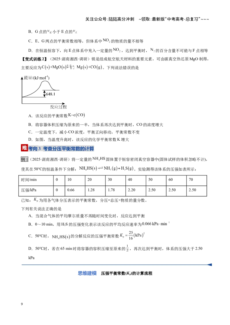 《第03讲化学平衡常数及其相关计算（复习讲义）（湖南专用）（学生版）_05-化学-高考总复习_一轮复习_2026年-化学高考一轮复习_2026年高考化学一轮课件+讲义+练习（湖南专用）-G331》第9页预览