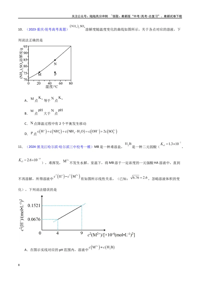 《素养卷03水溶液中的离子反应与平衡平衡图像-（新高考专用）（学生版）_05-化学-高考总复习_专项复习_2024年_2024年高考化学小题限时集训（全国通用+新九省专用）_资料》第8页预览