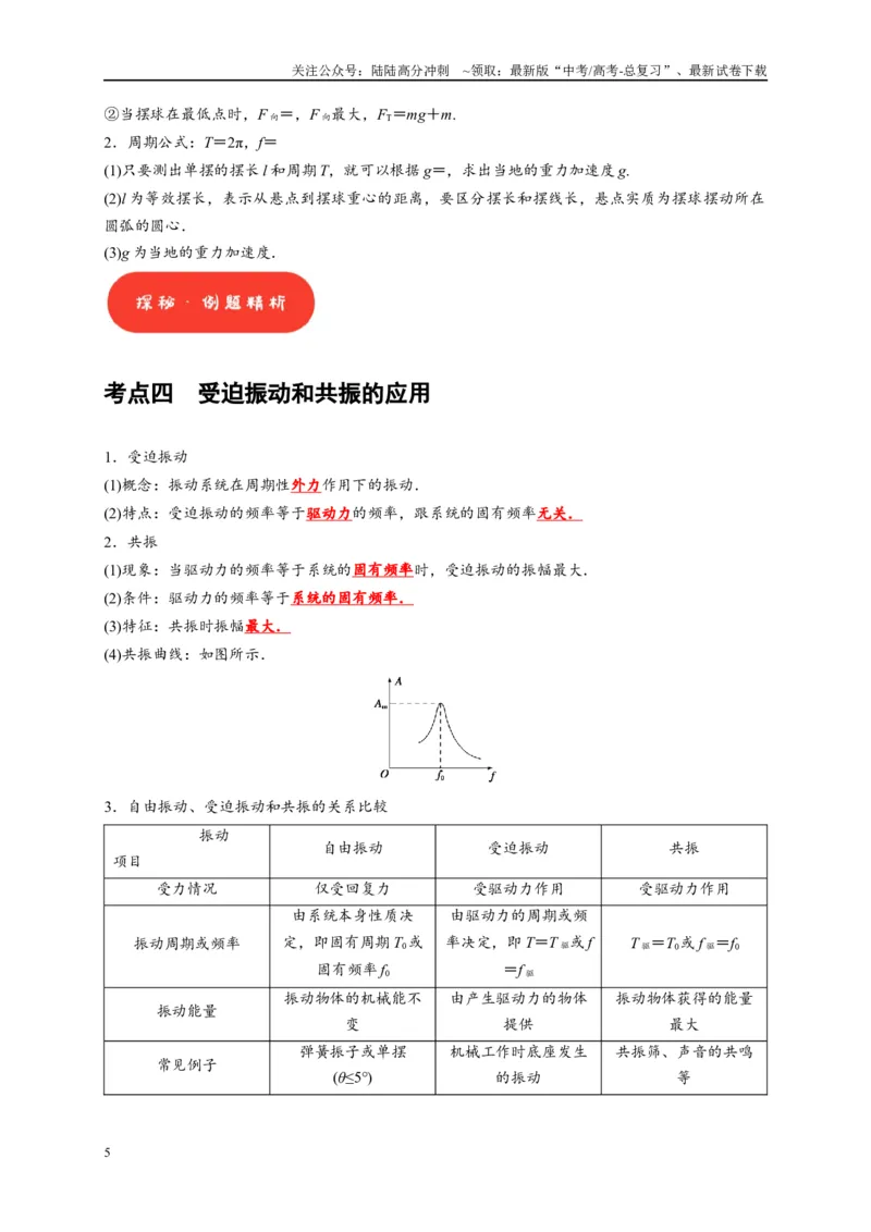 《第27讲　机械振动（学生版）_04-物理-高考总复习_专项复习_2025年_2025高考物理考点精讲精练知识讲义专项训练_资料》第5页预览