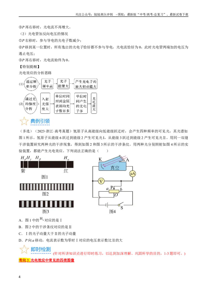 《考点55　光电效应　波粒二象性（原卷版）_04-物理-高考总复习_一轮复习_2024年_2024年高考物理一轮复习考点帮（全国通用）》第4页预览
