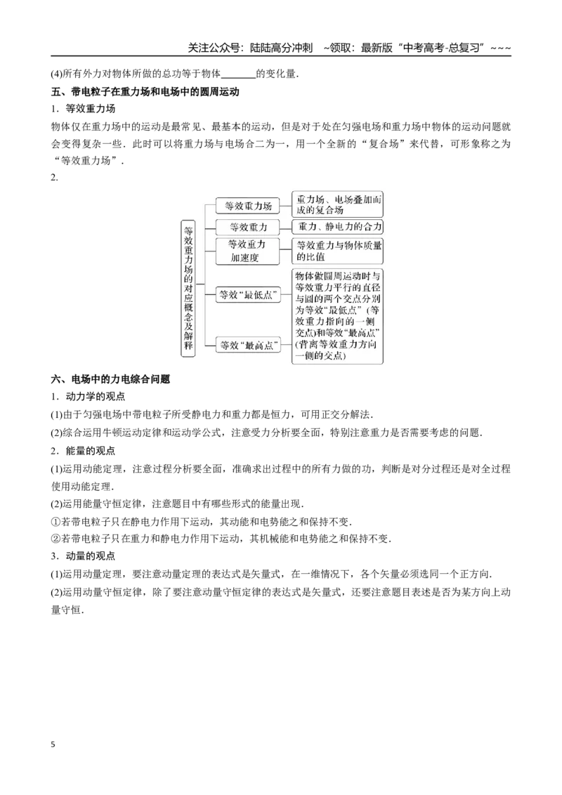 《第28讲带电粒子在静电场中的运动（高效培优讲义）（学生版）_04-物理-高考总复习_一轮复习_2026年-物理高考一轮复习_2026年高考物理一轮复习考点精讲精练（新高考通用）-G58_2026版》第5页预览
