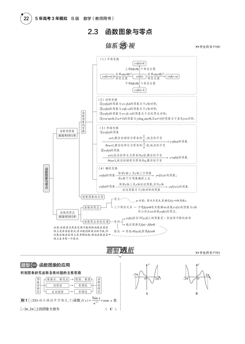 《1_2.3函数图象与零点_2025版教学资源包_（总复习系列）2025版《5年高考3年模拟》新高考版B版（⭐全科）_2025版.新高考新教材版.高考总复习.数学.5·3B版_图书电子资源_23函数图象与零点》第1页预览