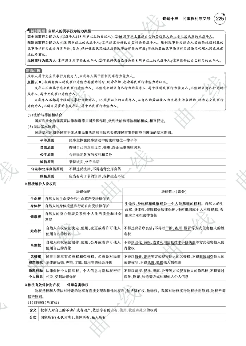 《1_132025版5·3B版新高考版专题十三民事权利与义务PDF_2025版教学资源包_（总复习系列）2025版《5年高考3年模拟》新高考版B版（⭐全科）_2025版.新高考新教材版.选考总复习.政治.5·3B版》第3页预览