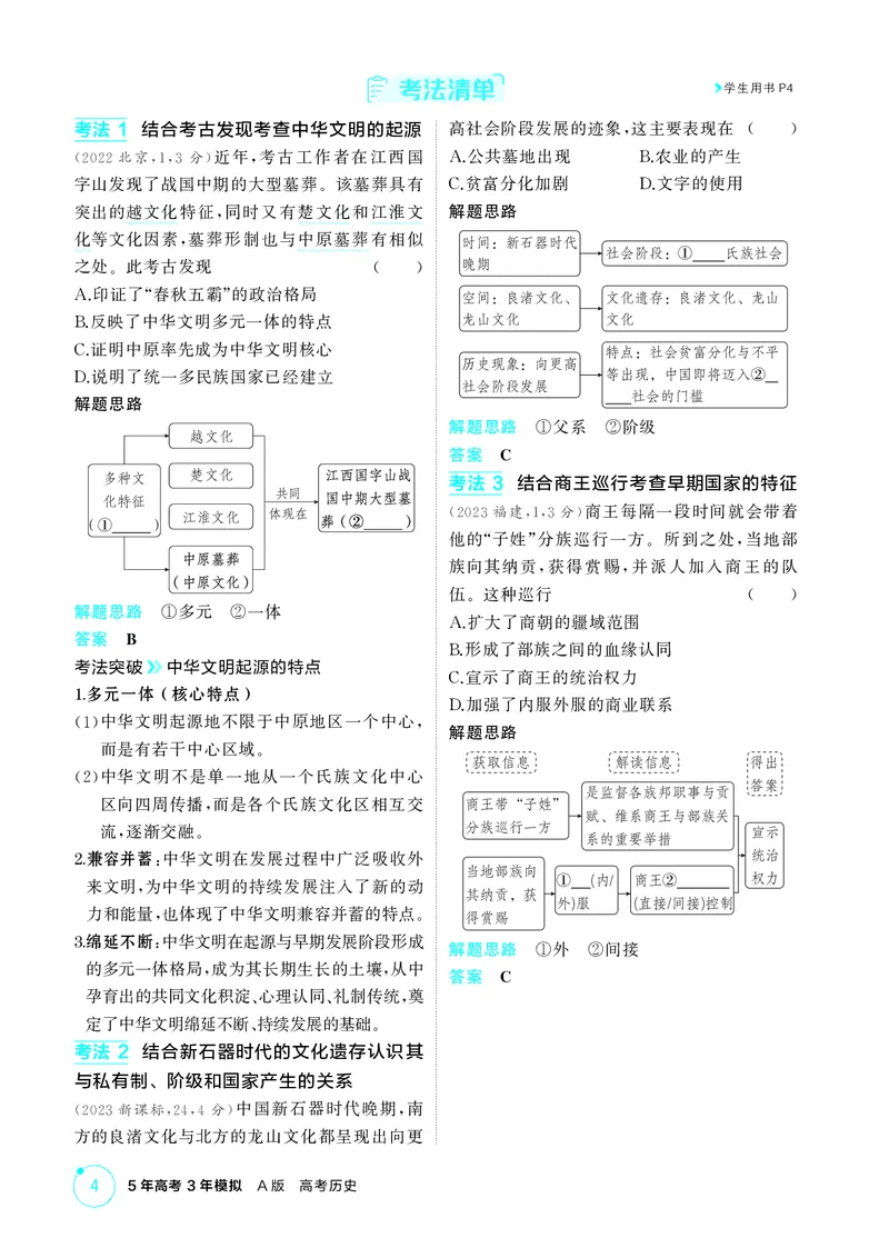 《1_01-第一单元　从中华文明起源到秦汉统一多民族封建国家的建立与巩固_2026版教学资源包_202653高考总复习A版_广东版_2026版.广东版.选考总复习.历史.5·3A版_二、教师用书PDF_2_精讲册PDF》第4页预览