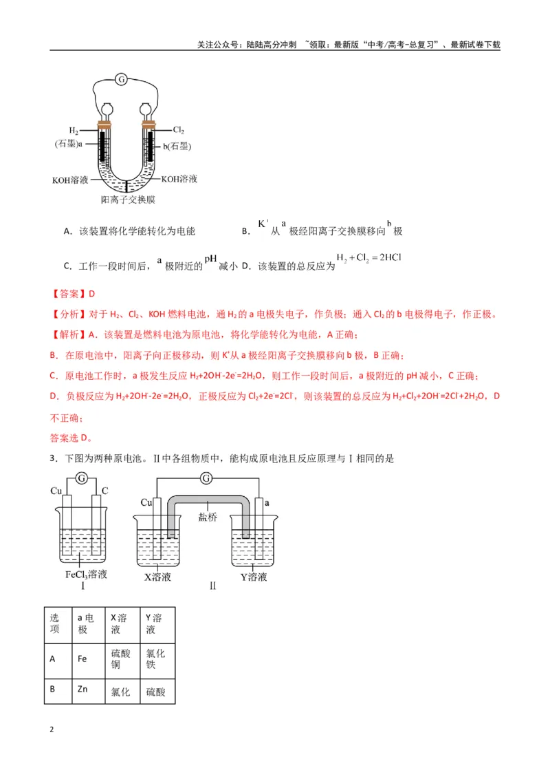 《猜押电化学装置分析（教师版）_05-化学-高考总复习_专项复习_2025年_2025年高考化学抢押秘籍（陕西、山西、宁夏、青海专用）》第2页预览