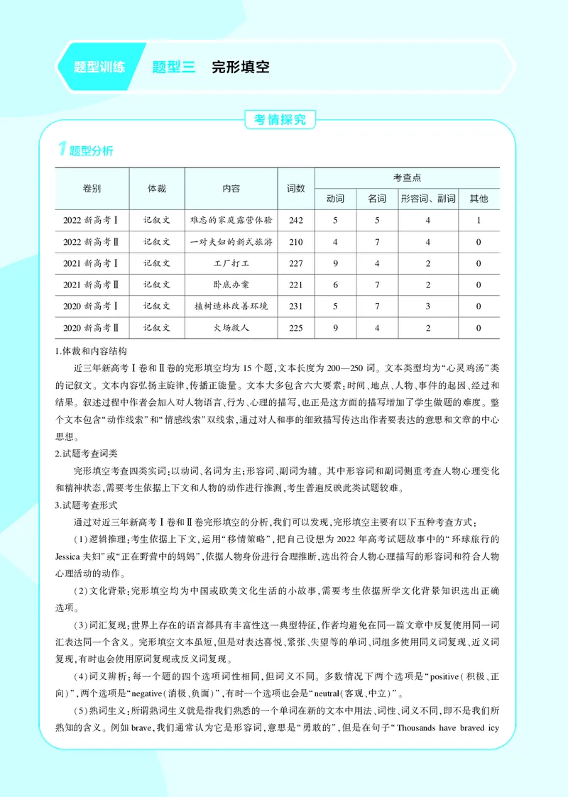 《1_3.PDF教参电子书——题型训练册_2024版教学资源包_2024版.新高考版英语.5·3A版_13_题型三完形填空_3_PDF教参电子书》第1页预览