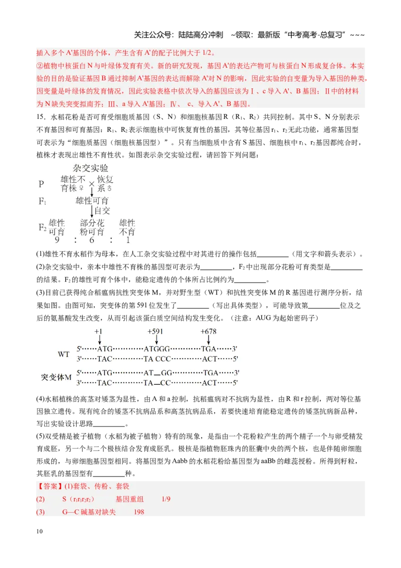 《第25讲染色体变异与育种（专项训练）（福建专用）（教师版）_06-生物-高考总复习_一轮复习_2026年-生物高考一轮复习_2026年高考生物一轮课件+讲义+练习（福建专用）-G328》第10页预览