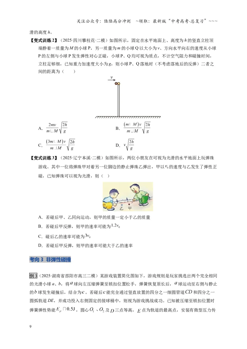 《第26讲动量守恒定律及其应用（复习讲义）（湖南专用）（学生版）_04-物理-高考总复习_一轮复习_2026年-物理高考一轮复习_2026年高考物理一轮课件+讲义+练习（湖南专用）-G331》第9页预览