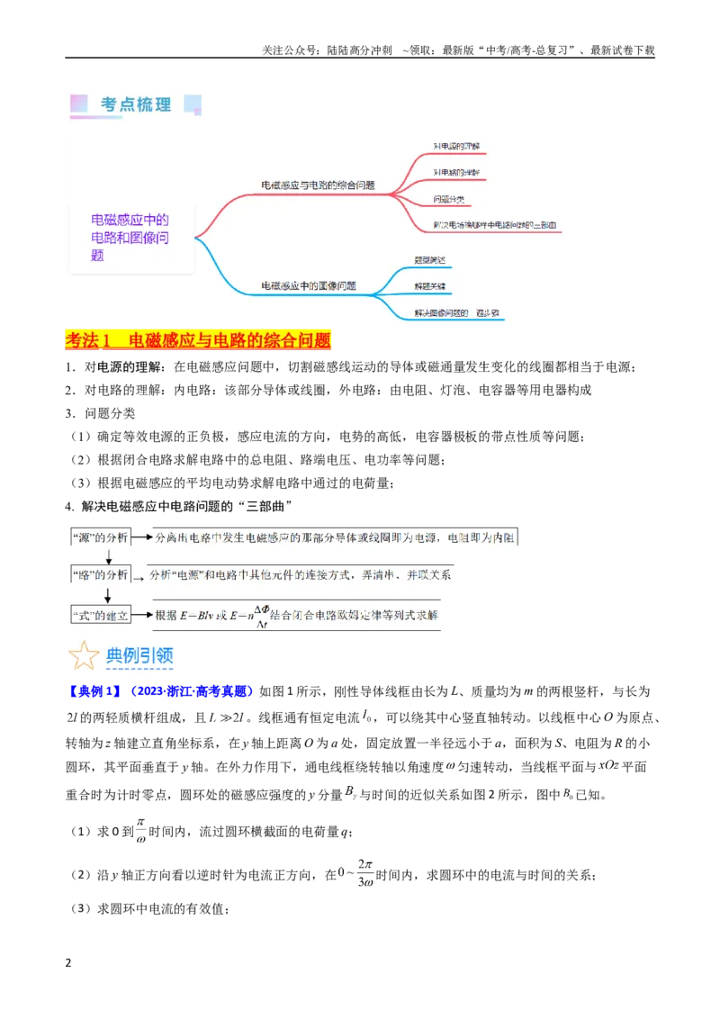 《考点51电磁感应中的电路和图像问题（核心考点精讲+分层精练）原卷版_04-物理-高考总复习_一轮复习_2024年_2024年高考物理一轮复习考点帮（新高考专用）》第2页预览