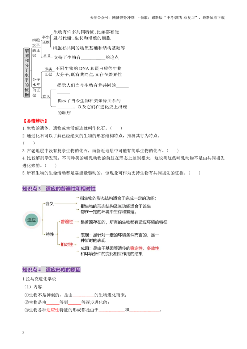 《第23讲生物的进化（讲义）（学生版）_06-生物-高考总复习_一轮复习_2025年_2025年新高考生物一轮复习讲义PPT知识点习题训_资料_第七单元生物的变异和进化》第5页预览