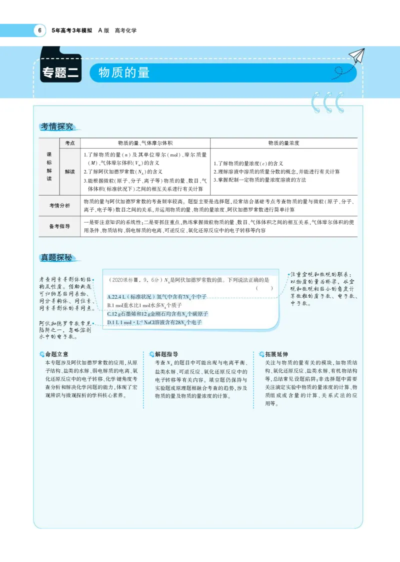 《1_7.专题考点精析(1)_2023版教学资源包_2023版新高考版选考总复习化学5·3A版_2_专题二物质的量_7_专题考点精析》第1页预览