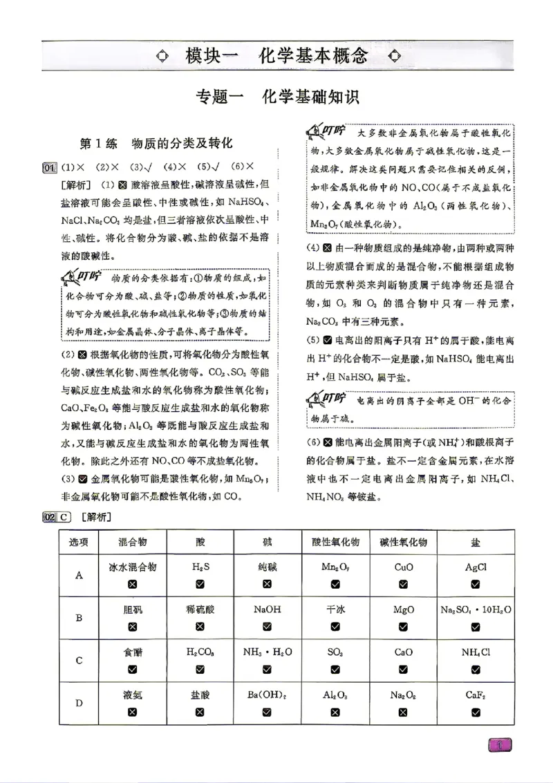 《2027一化儿化学1200题答案上册_2027《一化•基础+中档1200题》高中化学》第3页预览