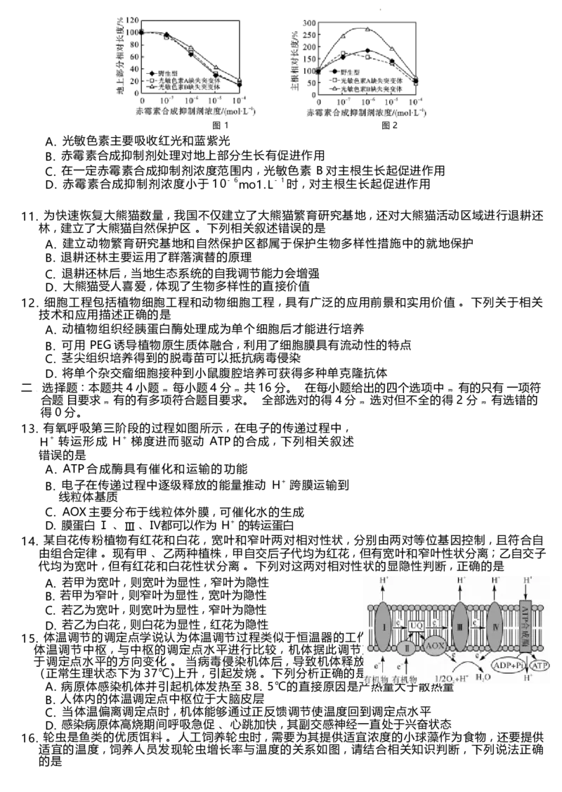 《19_湖南省三湘名校教育联盟、湖湘名校教育联合体2023-2024学年高三上学期10月大联考生物试题_2025版教学资源包_（总复习系列）2025版《5年高考3年模拟》新高考版A版（⭐全科）》第3页预览