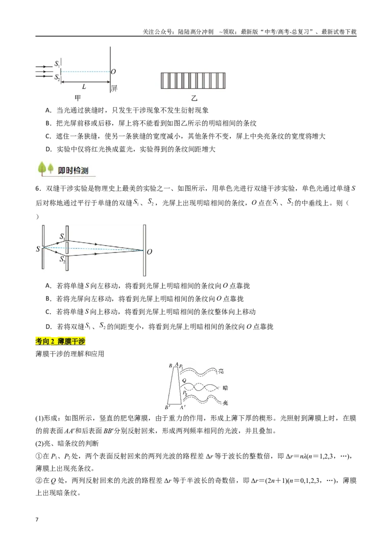 《考点53光学和电磁波（核心考点精讲精练）（学生版）_04-物理-高考总复习_一轮复习_2025年_2025年高考物理一轮复习考点精讲精练（新高考通用）》第7页预览