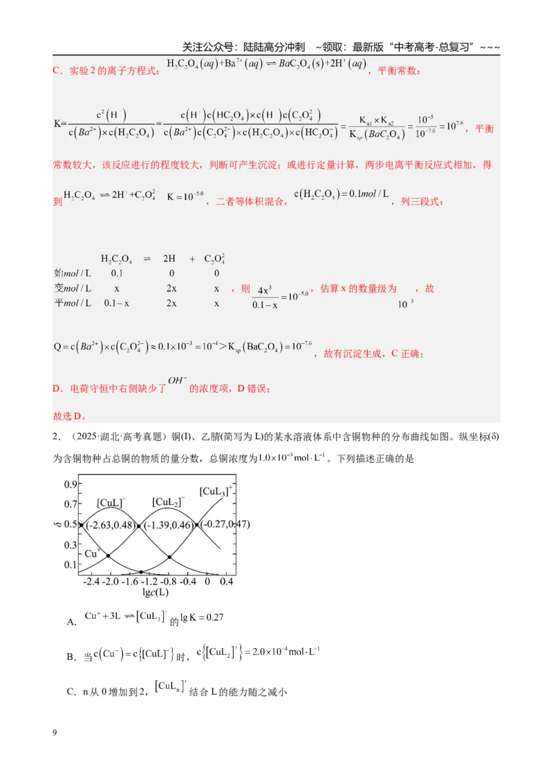 《第24讲　盐类的水解（教师版）_05-化学-高考总复习_一轮复习_2026年-化学高考一轮复习_2026年高考化学一轮复习·知识清单（新高考通用）-G356_资料》第9页预览