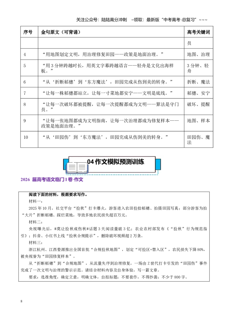 《热点话题67：莫让“捡秋”成“伤秋”：人与自然的和谐_专项复习_2026年-语文专项复习_2026年高考语文作文热点素材积累运用（时代人物+时评精选+作文赏析）-G96_资料_热点话题素材》第8页预览
