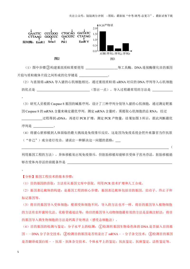 《考点50&考点51基因工程的应用及蛋白质工程生物技术的安全性与伦理问题（讲义）（解析版）_06-生物-高考总复习_一轮复习_2024年_2023-2024学年高三生物一轮复习_资料》第5页预览