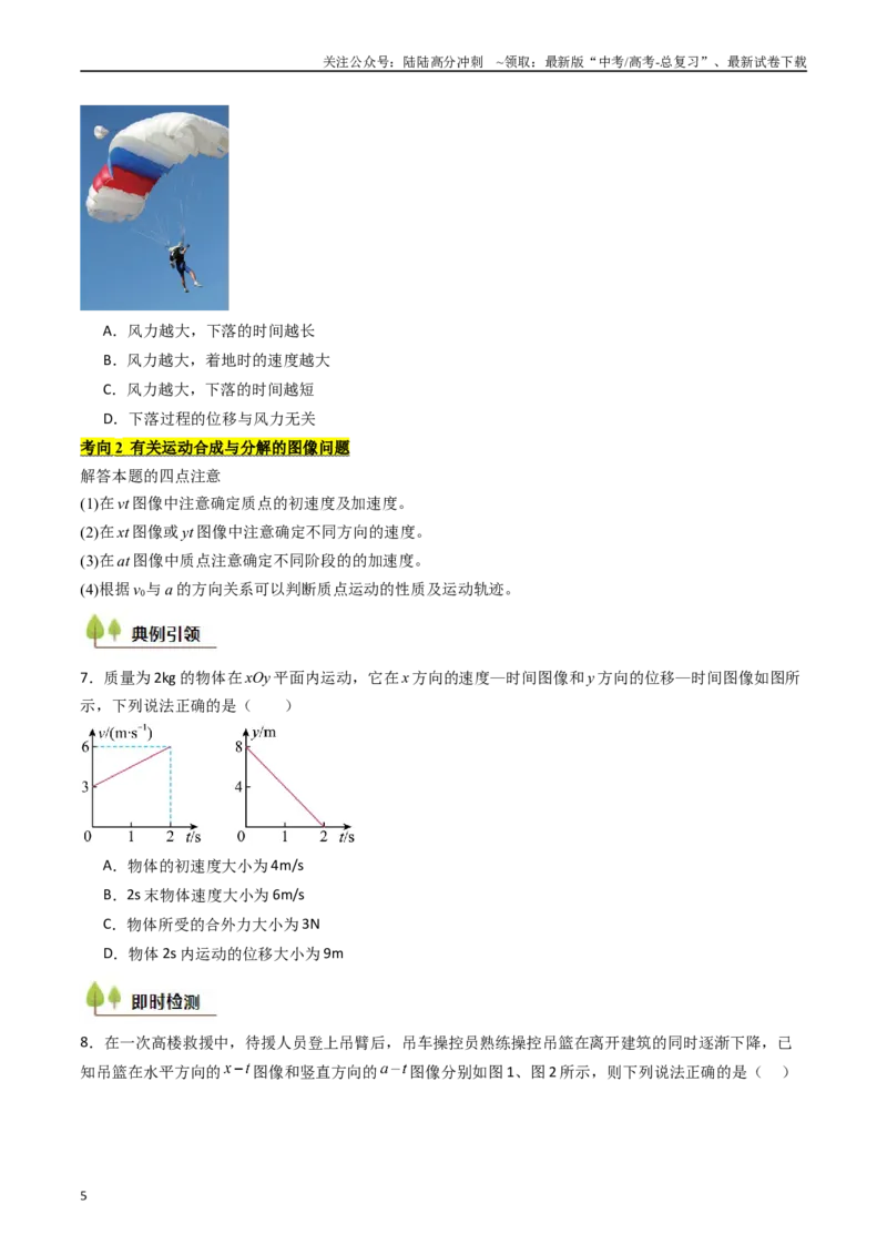 《考点14曲线运动运动的合成与分解（核心考点精讲精练）（学生版）_04-物理-高考总复习_一轮复习_2025年_2025年高考物理一轮复习考点精讲精练（新高考通用）》第5页预览