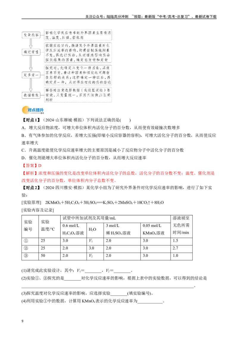 《考点25化学反应速率及其影响因素（核心考点精讲精练）-（新高考通用）（教师版）_05-化学-高考总复习_一轮复习_2025年_2025年高考化学一轮复习考点精讲精练（新高考通用）》第9页预览