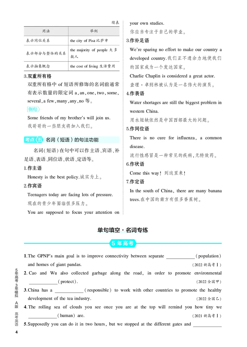 《1_2.PDF教参电子书——基础讲练册_2024版教学资源包_2024版.新高考版英语.5·3A版_1_专题一名词_2_PDF教参电子书》第4页预览