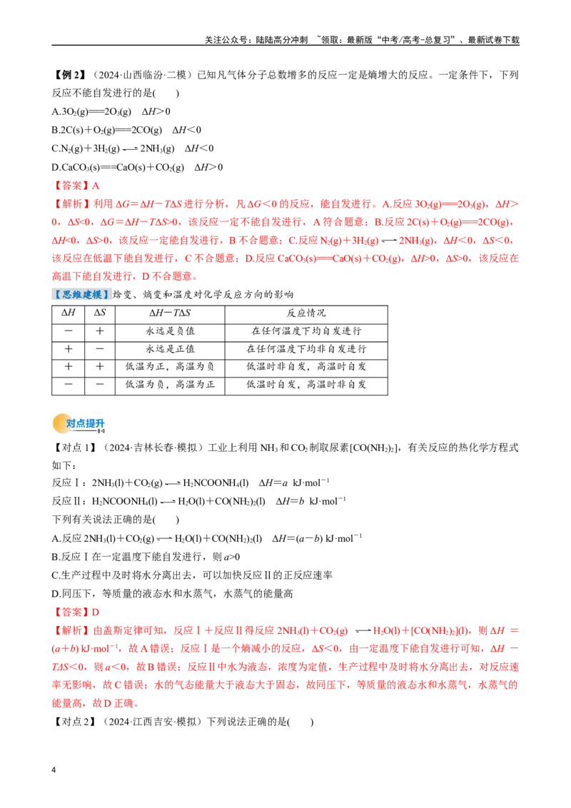 《考点28化学反应的方向、化学反应的调控（核心考点精讲精练）-（新高考通用）（教师版）_05-化学-高考总复习_一轮复习_2025年_2025年高考化学一轮复习考点精讲精练（新高考通用）》第4页预览