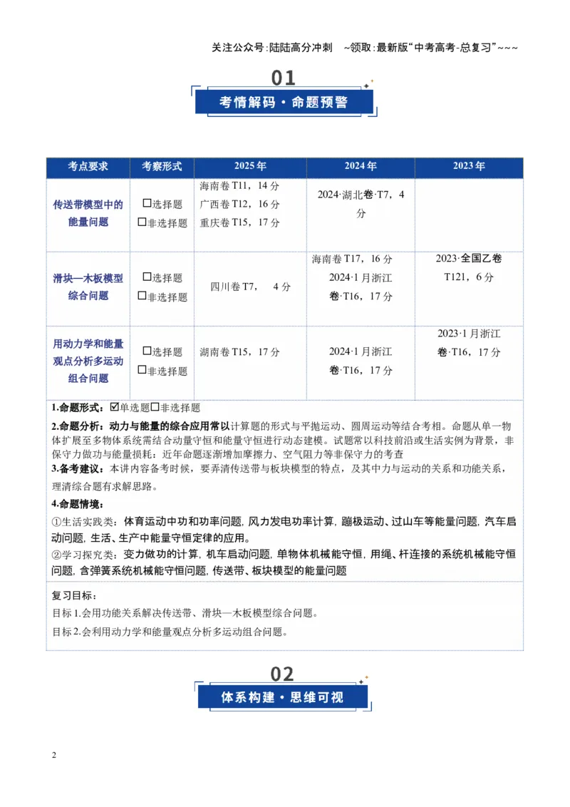《第23讲动力学和能量观点的综合应用（复习讲义）（湖南专用）（教师版）_04-物理-高考总复习_一轮复习_2026年-物理高考一轮复习_2026年高考物理一轮课件+讲义+练习（湖南专用）-G331》第2页预览