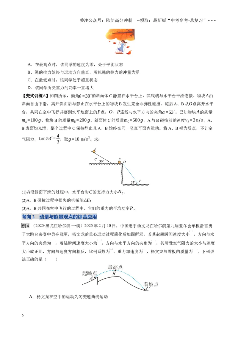 《第29讲力学三大观点的综合应用（复习讲义）（黑吉辽专用）（学生版）_04-物理-高考总复习_一轮复习_2026年-物理高考一轮复习_2026年高考物理一轮课件+讲义+练习（黑吉辽蒙专用）-G330》第6页预览