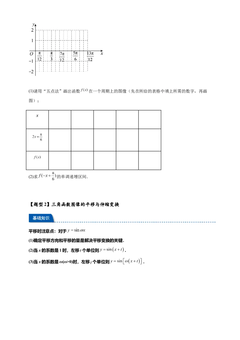 《专题5-6三角函数：y=Asin(ωx+φ)的图像及性质（原卷版）_2027版高一《高频中档题专练》中等生讲义（数学）》第4页预览